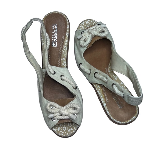 Sperry Top Slider Cork Wedged Slingback Shoes Sandals NWOT - Picture 8 of 15